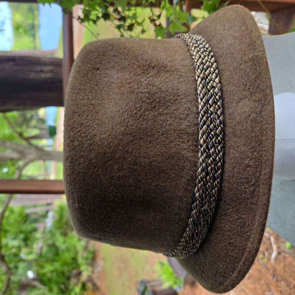Resistol Self-Conforming Vintage Corded Rope Feather Accent Wool Fedora - Picture 5 of 13